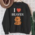 Baby Beavers Minimalist Cute I Love Beaver スウェットシャツ 年配の女性への贈り物