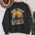 Gone Fishin’ Back When The Bait Runs Out Vintage Sweatshirt Gifts for Old Women