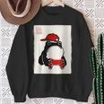 Grumpy Frog Gamer Bruh Ink Painting Japanese Gamer Sweatshirt Gifts for Old Women