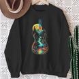 Guitar Lake Reflections Forest Pine Tree Moon Camp Guitarist Sweatshirt Gifts for Old Women