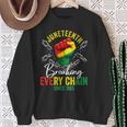Junenth Freedom Breaking Chains Since 1865 Black Pride Sweatshirt Gifts for Old Women