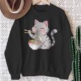 Kawaii Ramen Cat Neko Cute Anime Noodle Lover スウェットシャツ 年配の女性への贈り物