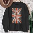 Keep Calm And Carry On Uk Flag スウェットシャツ 年配の女性への贈り物