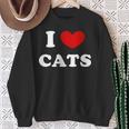 I Love Cats I Heart Cats スウェットシャツ 年配の女性への贈り物