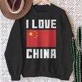 I Love China I Heart China 家族旅行 中国国旗 スウェットシャツ 年配の女性への贈り物