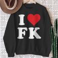 I Love Fk Initials I Heart FK First Last Name F K スウェットシャツ 年配の女性への贈り物