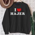 I Love Hajer 私は愛する Hajer スウェットシャツ 年配の女性への贈り物