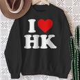 I Love Hk Heart Hong Kong スウェットシャツ 年配の女性への贈り物
