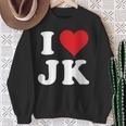 I Love Jk Initials I Heart JK First Last Name J K スウェットシャツ 年配の女性への贈り物