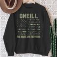 Oneill 姓 姓 迷彩 アメリカ国旗 スウェットシャツ 年配の女性への贈り物