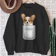 Papillon パピヨン 子犬 ポケットの中の犬 スウェットシャツ 年配の女性への贈り物