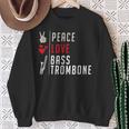 Peace Love Bass トロンボーン楽器 バス トロンボーン奏者 スウェットシャツ 年配の女性への贈り物