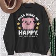 Pigs Make You Happymile かわいい 子豚 恋人 おもしろ豚 スウェットシャツ 年配の女性への贈り物