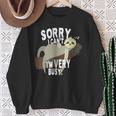 Sorry I Can't I'mery Busy ナマケモノ 遅刻魔 おはようございます。ホームオフィス スウェットシャツ 年配の女性への贈り物