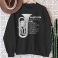「Euphoria」吹奏楽のためのユーフォニアムユーモア 面白いユーフォニアム スウェットシャツ 年配の女性への贈り物
