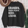 おじいちゃんスカッシュプレイヤーヒーローレジェンド-おじいちゃんスカッシュ スウェットシャツ 年配の女性への贈り物
