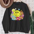かわいいスマイルフェイス 花 ハッピーフェイス 花 ハート キッズ ガールズ スウェットシャツ 年配の女性への贈り物