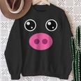 かわいい豚の顔 ピンクの鼻 面白い動物愛好家コスチューム スウェットシャツ 年配の女性への贈り物