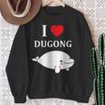 かわいい面白いシンプルなジュゴンの魚を引用します。 I Love Dugong スウェットシャツ 年配の女性への贈り物