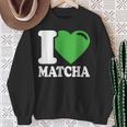 アイラブ抹茶キュートファニー抹茶ハート付き抹茶 スウェットシャツ 年配の女性への贈り物