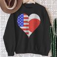 アメリカ日本国旗ハート スウェットシャツ 年配の女性への贈り物
