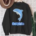 イルカ Dolphin ドルフィン【どうぶつフレンズ】水族館 海の生き物 ゆるくて かわいい 動物 イラスト スウェットシャツ 年配の女性への贈り物