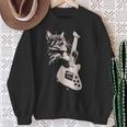 エレキギターを弾く猫 面白い猫ロッカー ロックショーで スウェットシャツ 年配の女性への贈り物