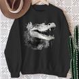 クロコダイル ワニの肖像画 爬虫類 カラフル アニマルプリント スウェットシャツ 年配の女性への贈り物