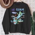 グアム、主要都市、旗、アメリカの観光名所地図 スウェットシャツ 年配の女性への贈り物