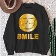 ゴールデン スマイル（フェイク ゴールド風）スマイリー フェイス ニコニコ 笑顔 サングラス 面白い 色 スウェットシャツ 年配の女性への贈り物