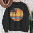 サンセット ビーチ ヤシの木 夏 バイブ レトロ トロピカル 夏 ビーチ スウェットシャツ 年配の女性への贈り物