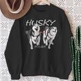 シベリアンハスキーパワーすごいかわいいハスキー スウェットシャツ 年配の女性への贈り物