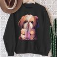 シーズー ボバティー バブルティー アニメ カワイイ 犬 スウェットシャツ 年配の女性への贈り物