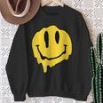 ドリッピースマイルイエロースマイルフェイスシャツ かわいい ハッピースマイルフェイス スウェットシャツ 年配の女性への贈り物