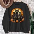 ハロウィン 黒猫 パンプキン 面白い レトロデザイン スウェットシャツ 年配の女性への贈り物