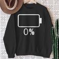 バッテリー0シャツバッテリーハート空充電バッテリー空 スウェットシャツ 年配の女性への贈り物