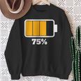 バッテリー75残り75バッテリーフルtシャツバッテリー低 スウェットシャツ 年配の女性への贈り物