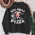 ピザのためにしゃがむ Willquat For Pizza スウェットシャツ 年配の女性への贈り物