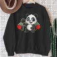 ピンポン卓球をするかわいいパンダ スウェットシャツ 年配の女性への贈り物