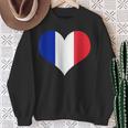 フランス国旗ラブハートフランス国旗 スウェットシャツ 年配の女性への贈り物