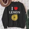 フルーツ レモン 面白いユーモア かわいい シンプル 小さなレモン I Love Lemon スウェットシャツ 年配の女性への贈り物