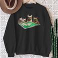 フレンチブルドッグ 犬 麻雀 面白いtシャツ メンズ おもしろ 面白い 服 おもしろグッズ ネタ 雀士 スウェットシャツ 年配の女性への贈り物