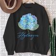 ブルーパープルアジサイフラワーレトロガーデナーアート スウェットシャツ 年配の女性への贈り物