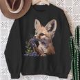 ブルーベリー フェネック キツネ ブルーベリー アニマルアート 野生動物 自然 スウェットシャツ 年配の女性への贈り物