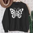 ベッキーバタフライ パーソナライズされたかわいい名前ワードアート スウェットシャツ 年配の女性への贈り物