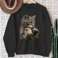 ボクシング キャット ボクサー 面白い猫のグラフィック スウェットシャツ 年配の女性への贈り物