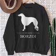 ボルゾイ犬の白いシルエット スウェットシャツ 年配の女性への贈り物