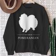ポメラニアン 犬 ホワイト シルエット スウェットシャツ 年配の女性への贈り物