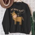 マイハッピープレイス I 馬好き I 乗馬 I 馬術用の馬 スウェットシャツ 年配の女性への贈り物