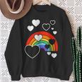 レインボーカラー ホワイト ハート ハート 雨 虹 旗 スウェットシャツ 年配の女性への贈り物